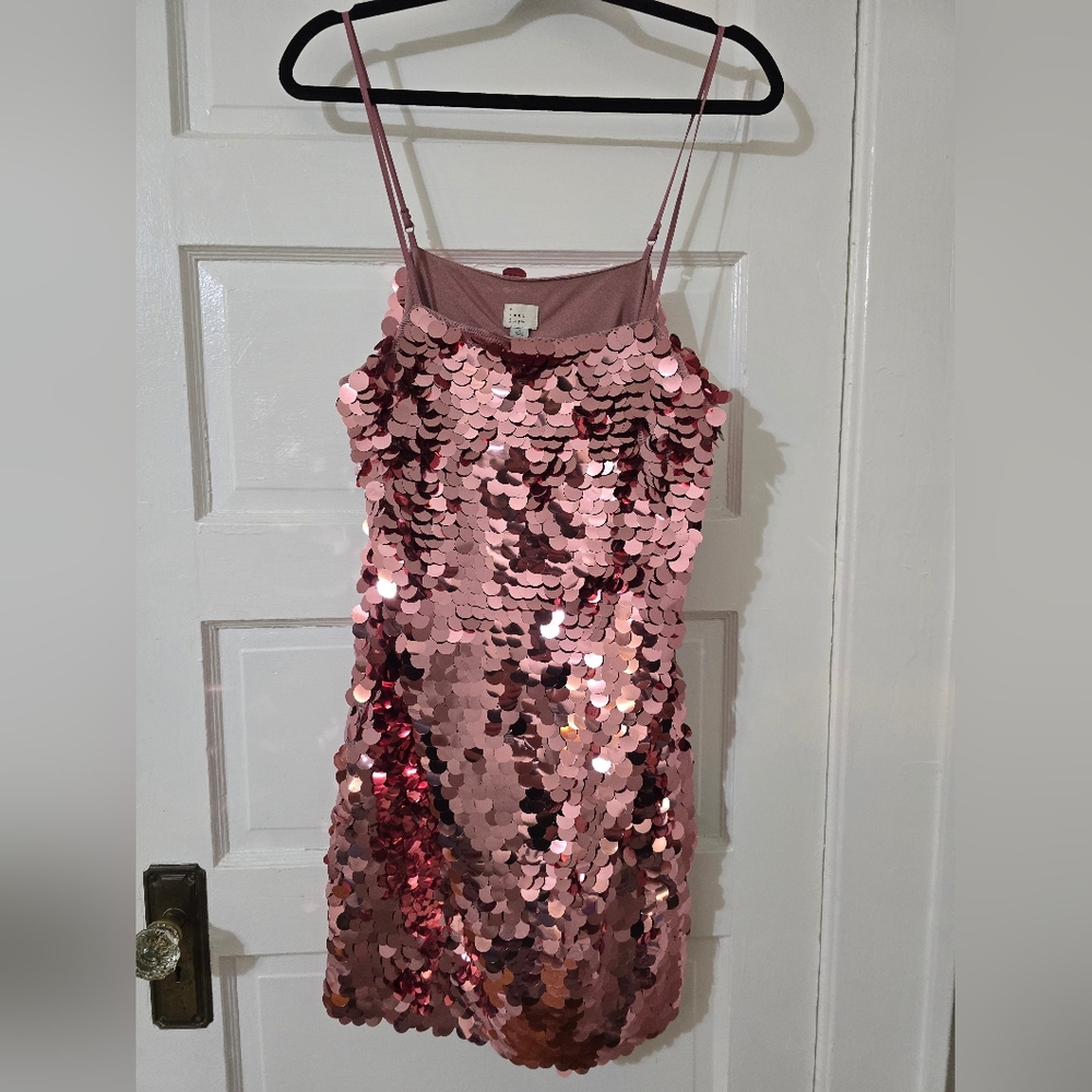 A New Day Shimmering Pink Sequin Top
